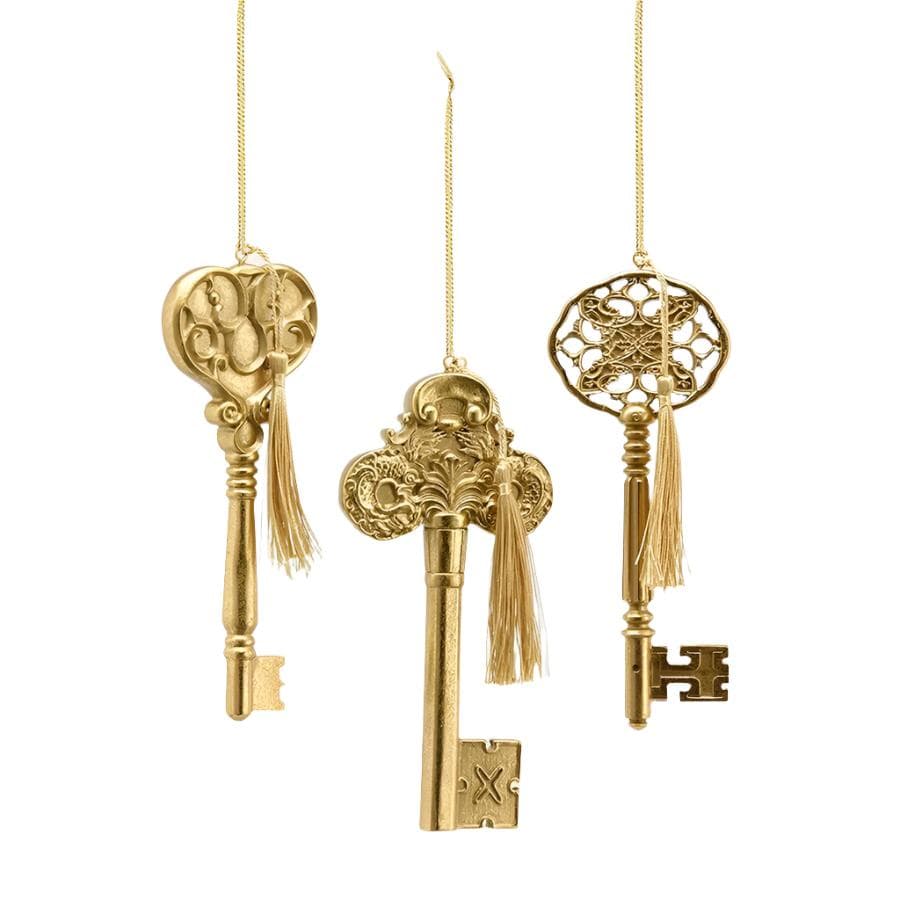 Pendaglio a forma di chiave oro in plastica per albero di Natale da 19 cm - 4