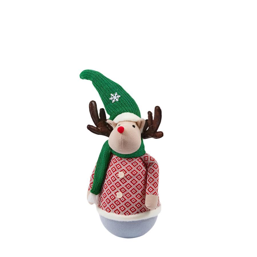 Pupazzetto decorativo renna verde e rosso per il natale - 2