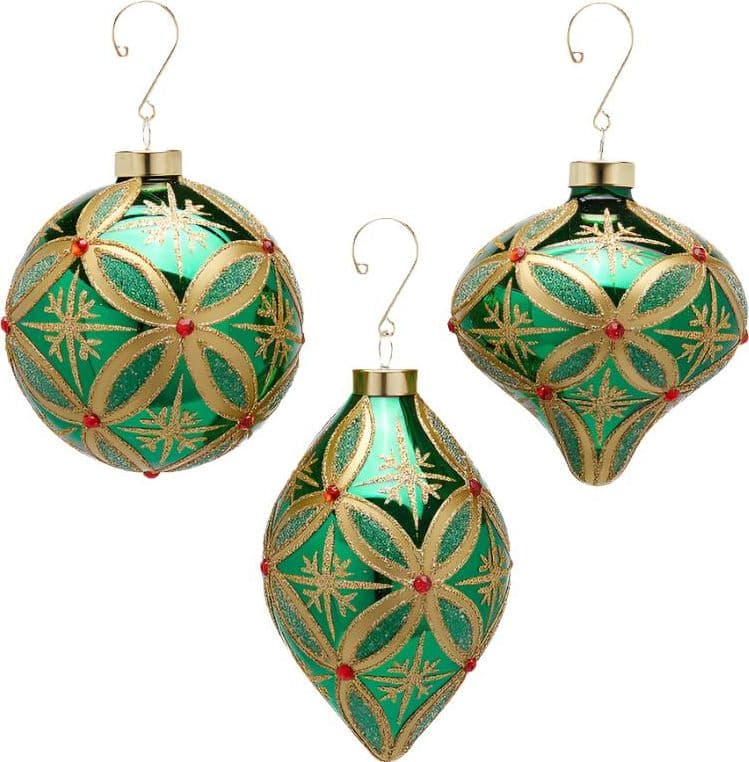 Palline per albero di natale con rubini decorazione natalizia da Ø 10 cm - 4