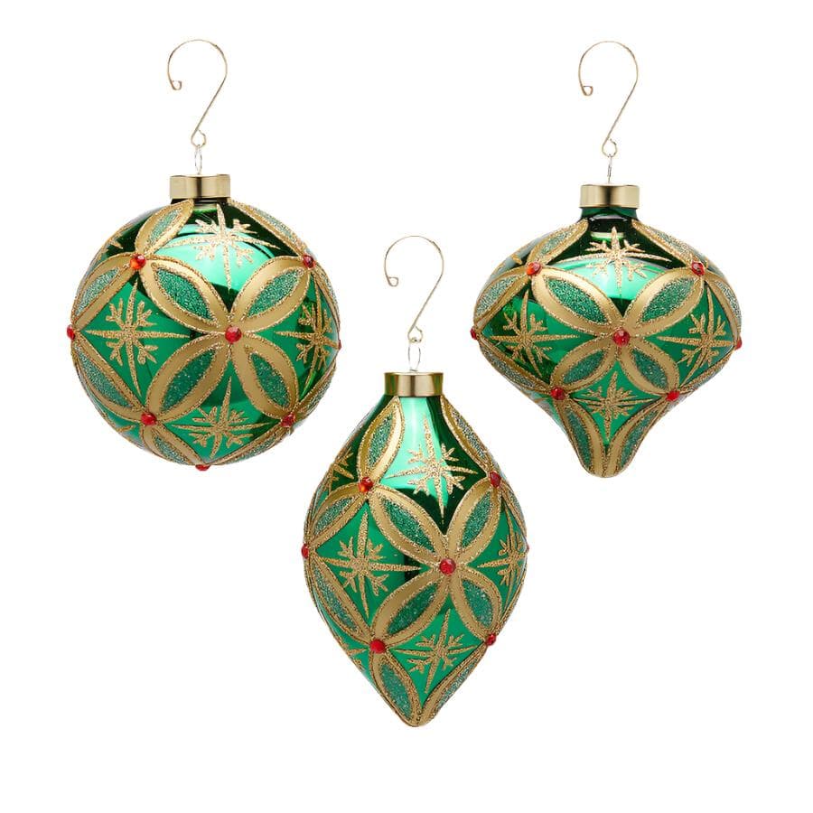 Palline per albero di natale con rubini decorazione natalizia da Ø 10 cm - 4