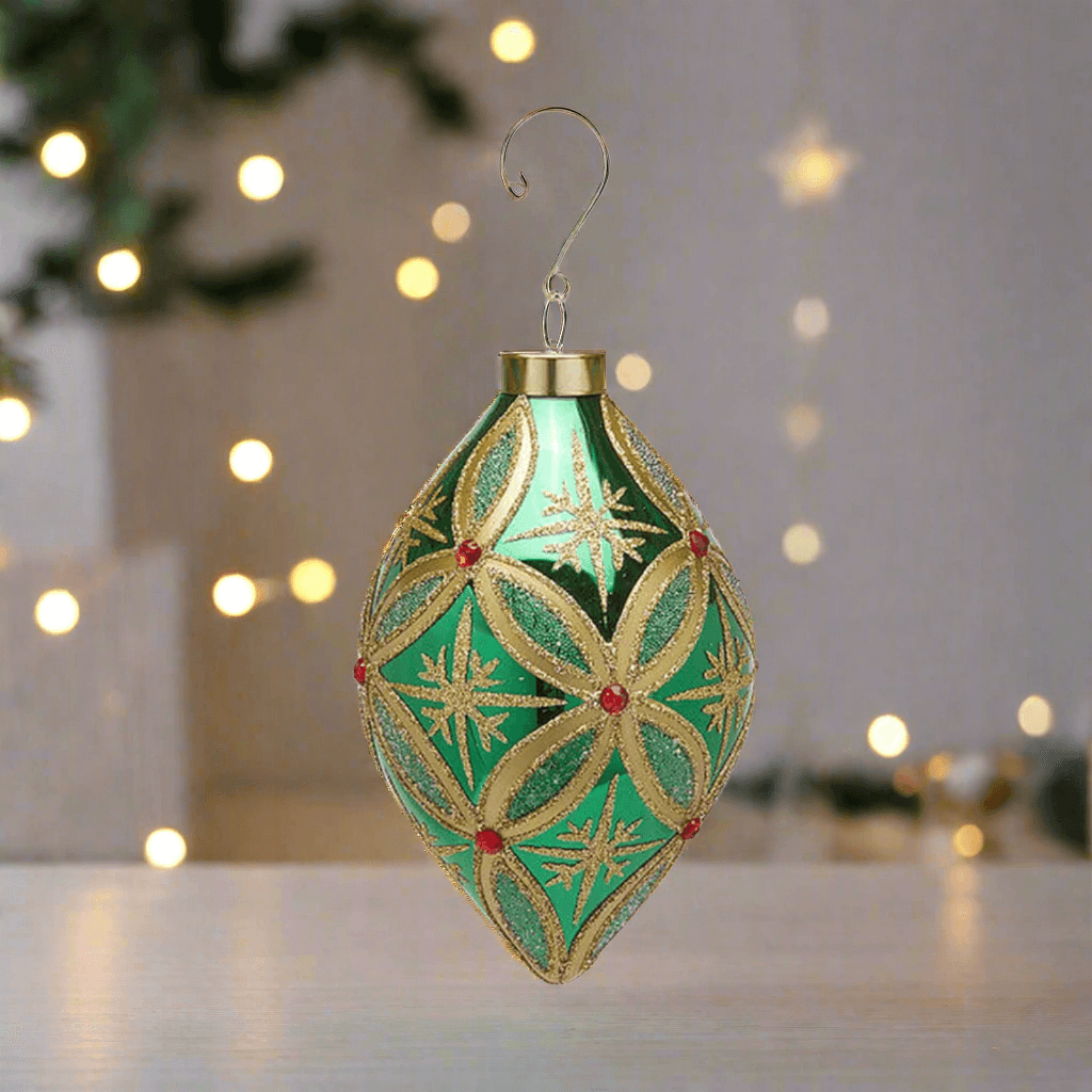 Palline per albero di natale con rubini decorazione natalizia da Ø 10 cm - 5