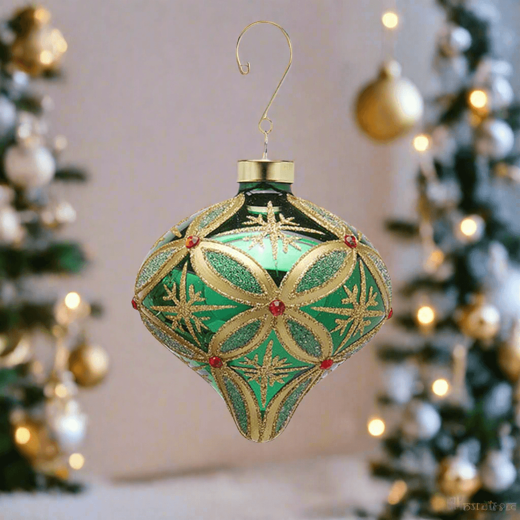 Palline per albero di natale con rubini decorazione natalizia da Ø 10 cm - 6