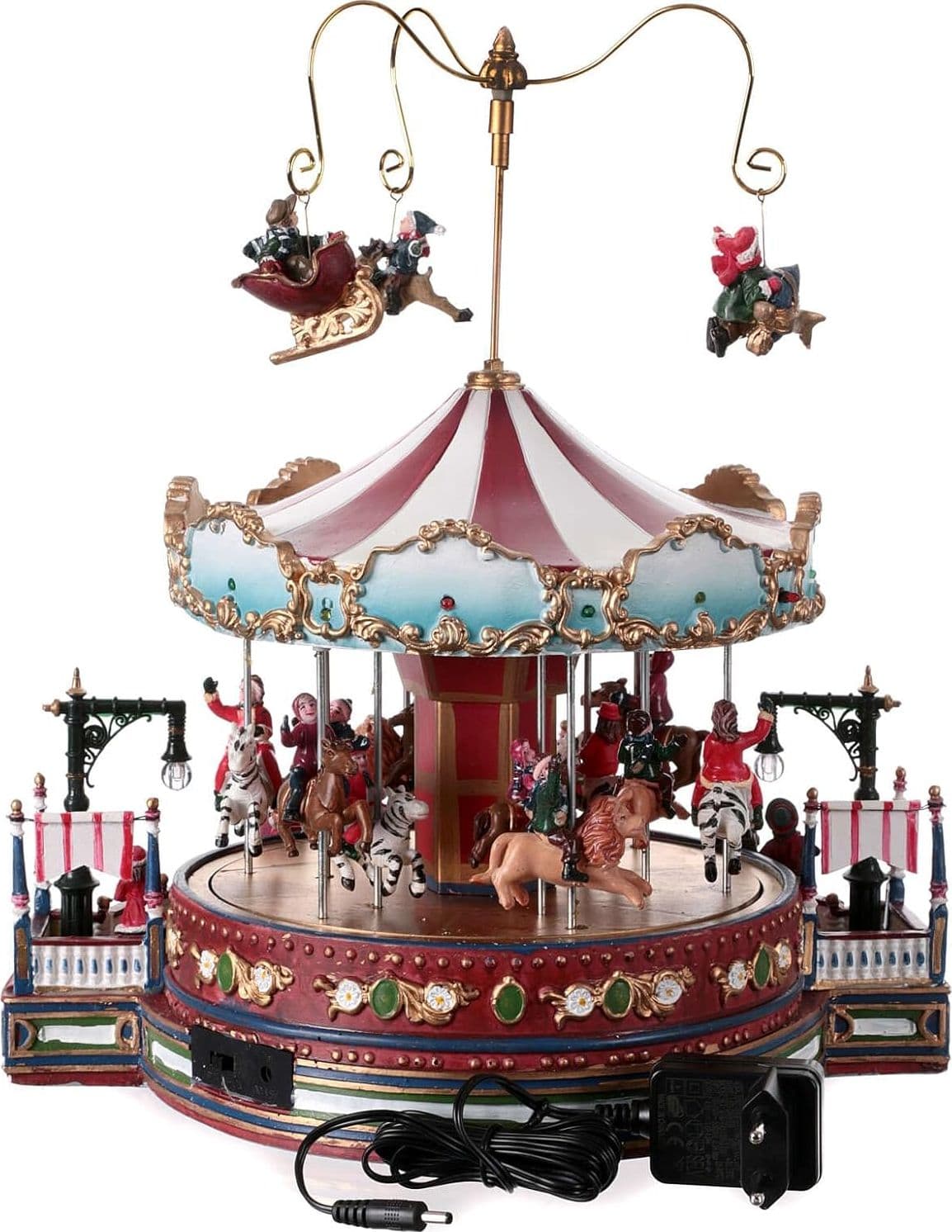 Giostra animata "Carosello" carillon con Led multicolor decorazione da Ø 30 x h 35 cm - 3