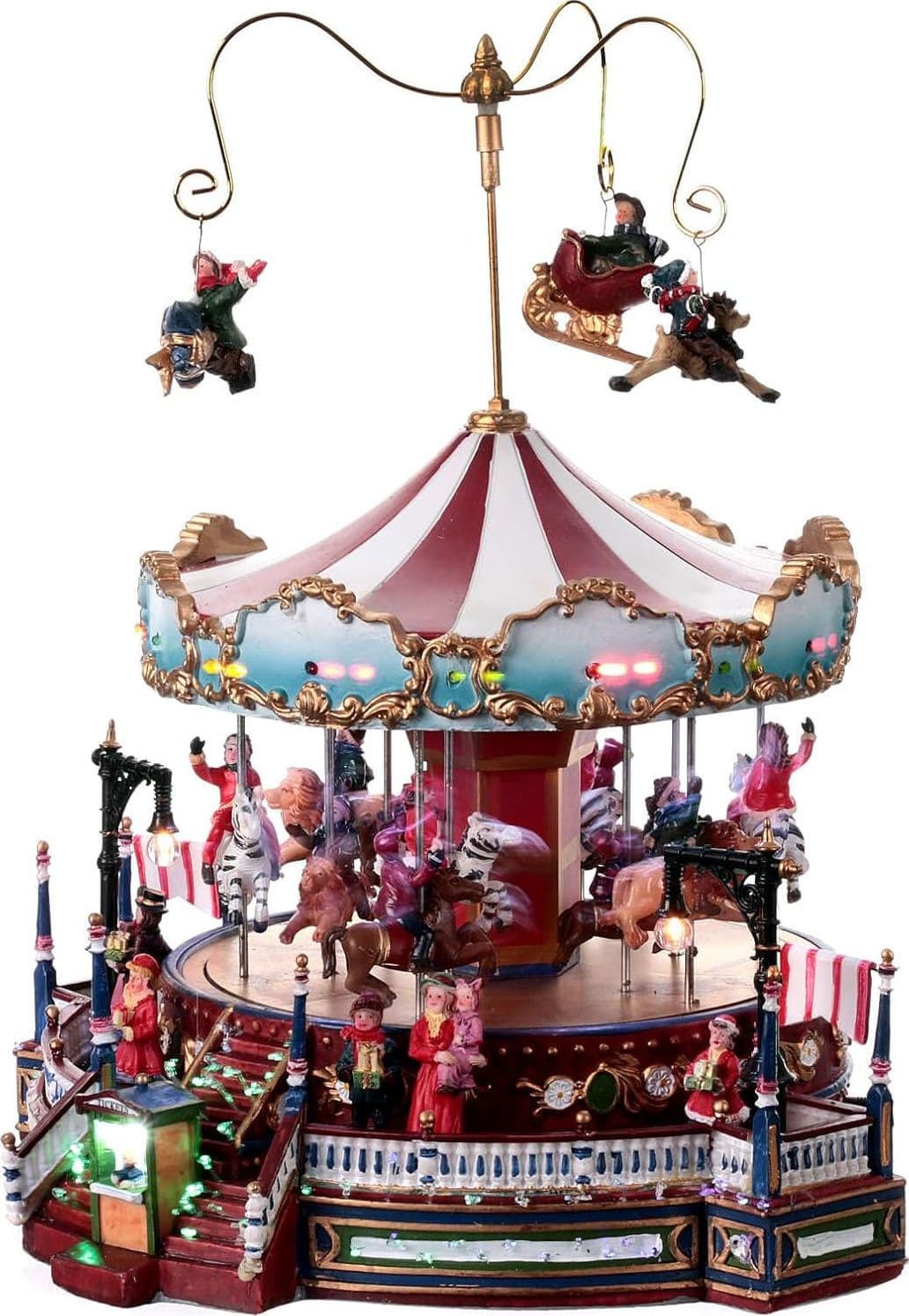 Giostra animata "Carosello" carillon con Led multicolor decorazione da Ø 30 x h 35 cm - 4
