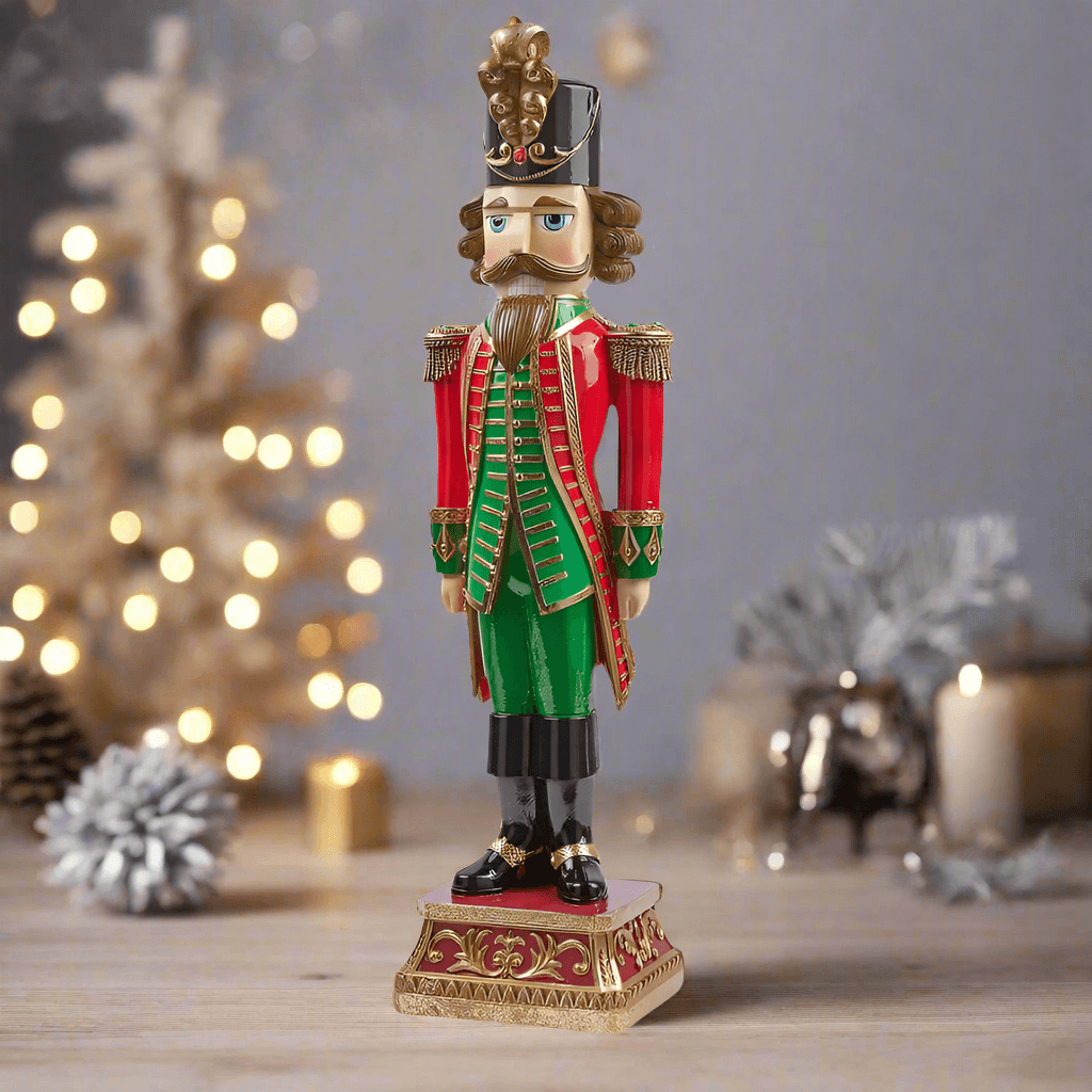 Soldatino schiaccianoci con calendario in resina decorazione natalizia, h 66 cm - 2