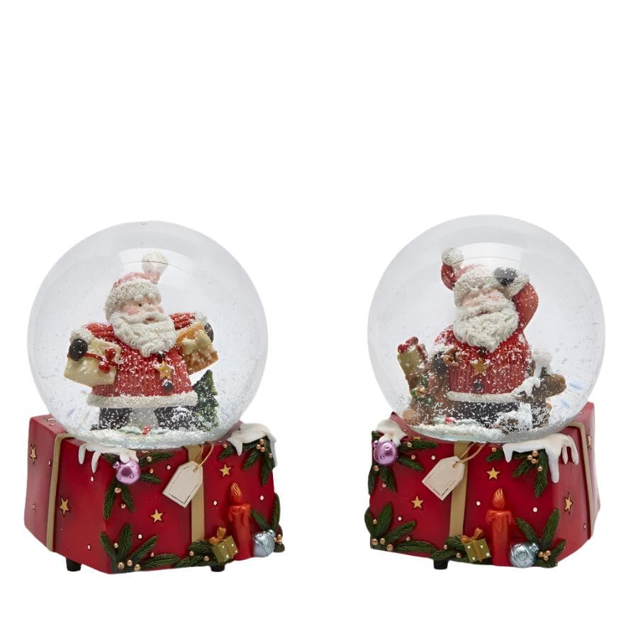 Sfera di cristallo natalizia con Babbo Natale, Carillon decorazione per interno - 3