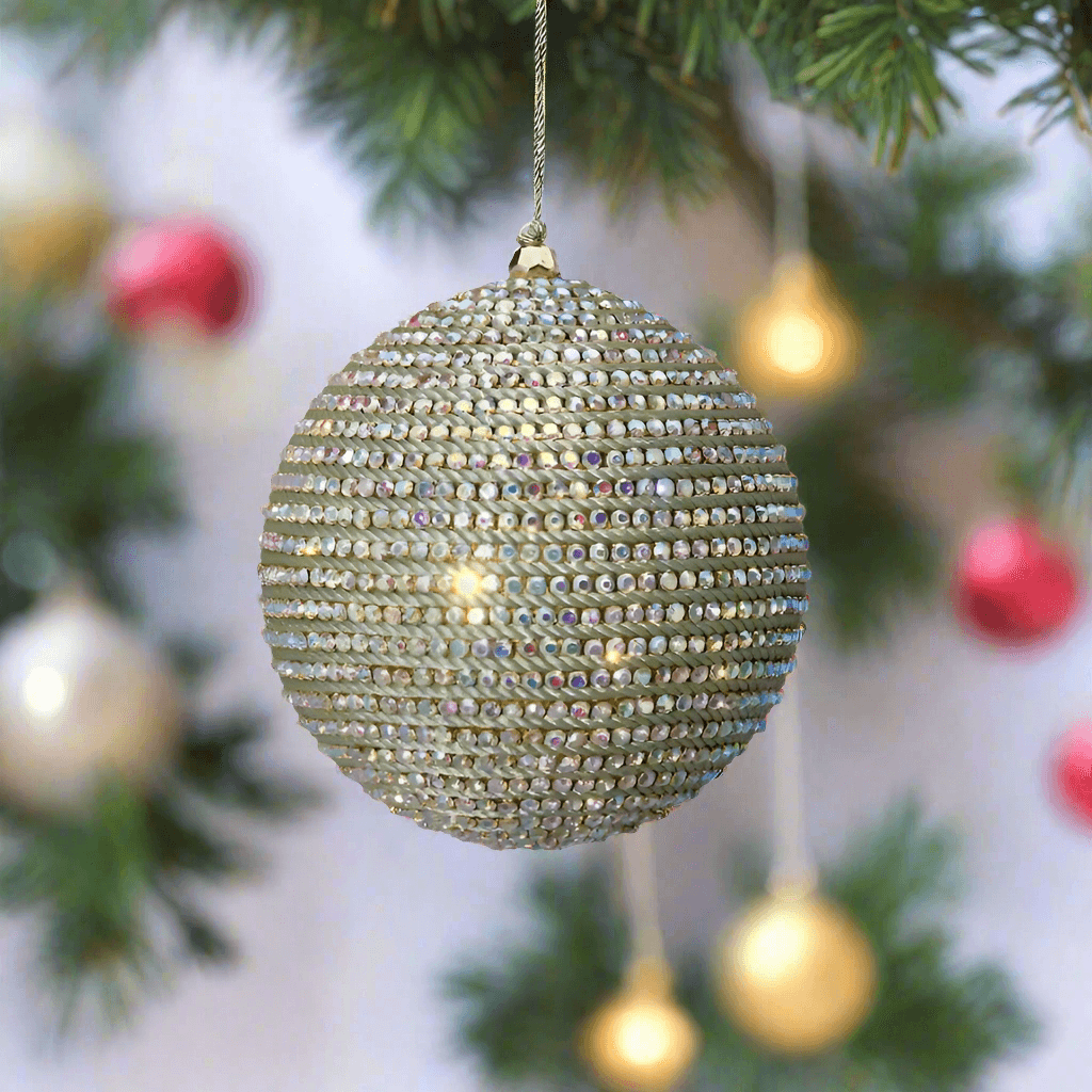 Palline per albero di natale con diamanti decorazione natalizia da Ø 10 cm - 2
