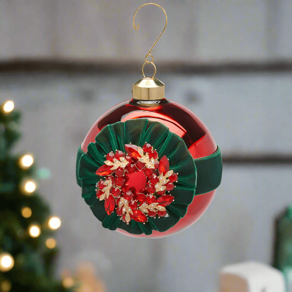 Palline per albero di natale con gemme decorazione natalizia da Ø 10 cm - 2