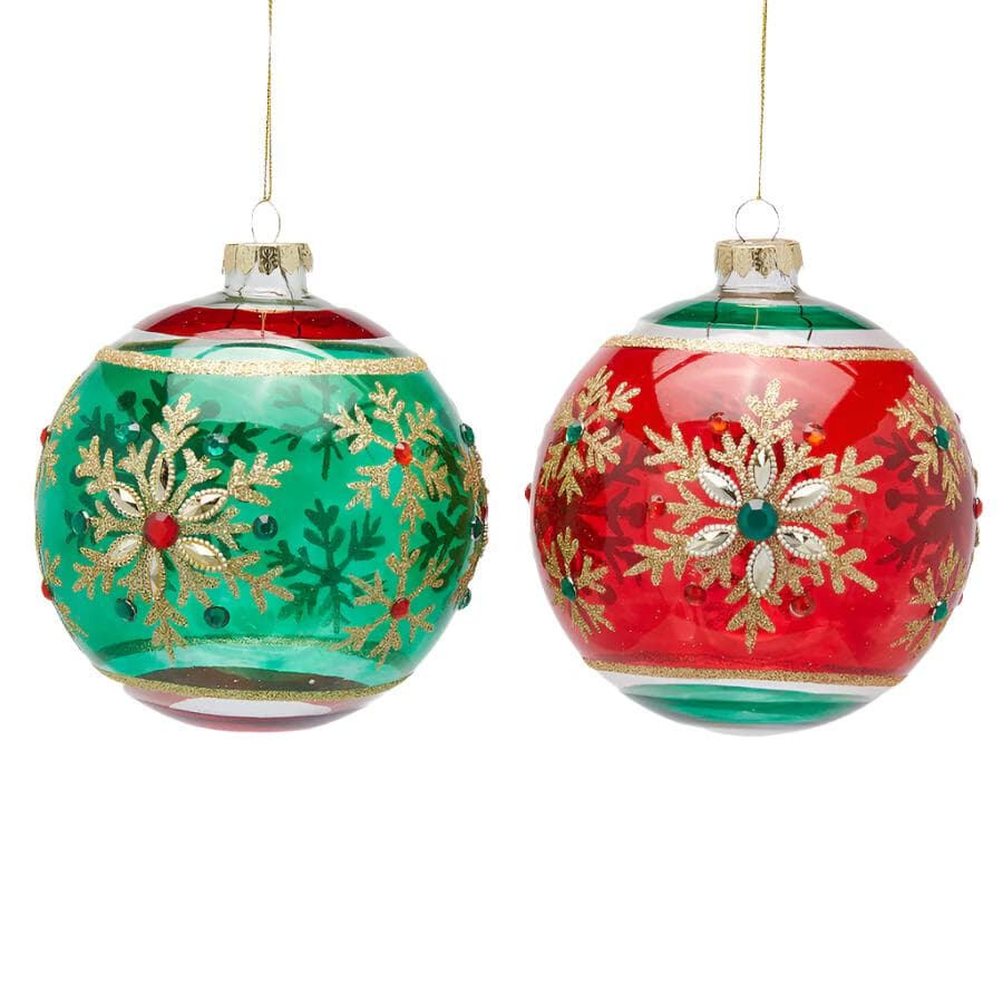 Pallina di natale in vetro con fiocco di neve decorazioni natalizie per albero di Natale - 3