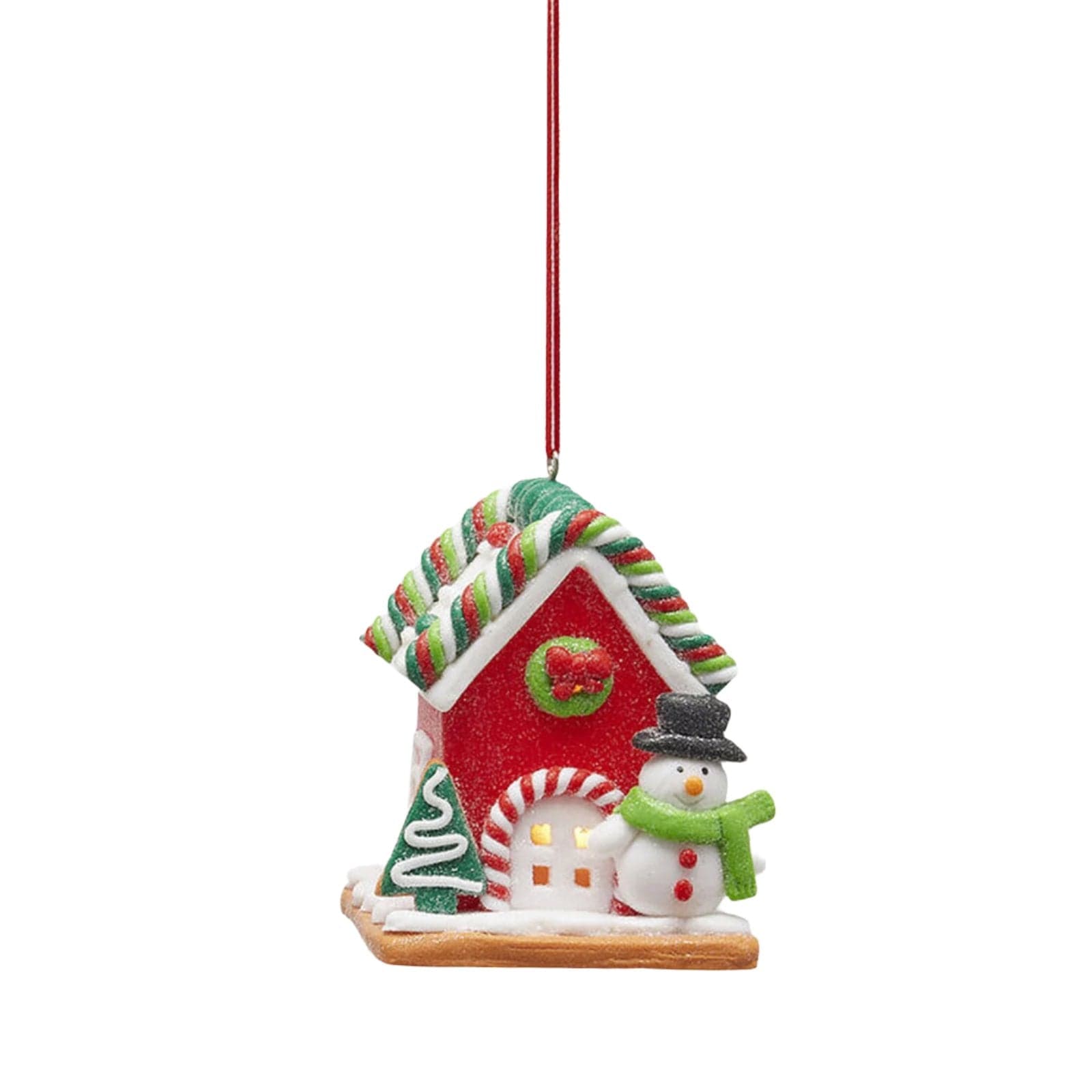 Pendaglio a forma di casette in plastica con microled per albero di Natale da 8.5 cm - 2