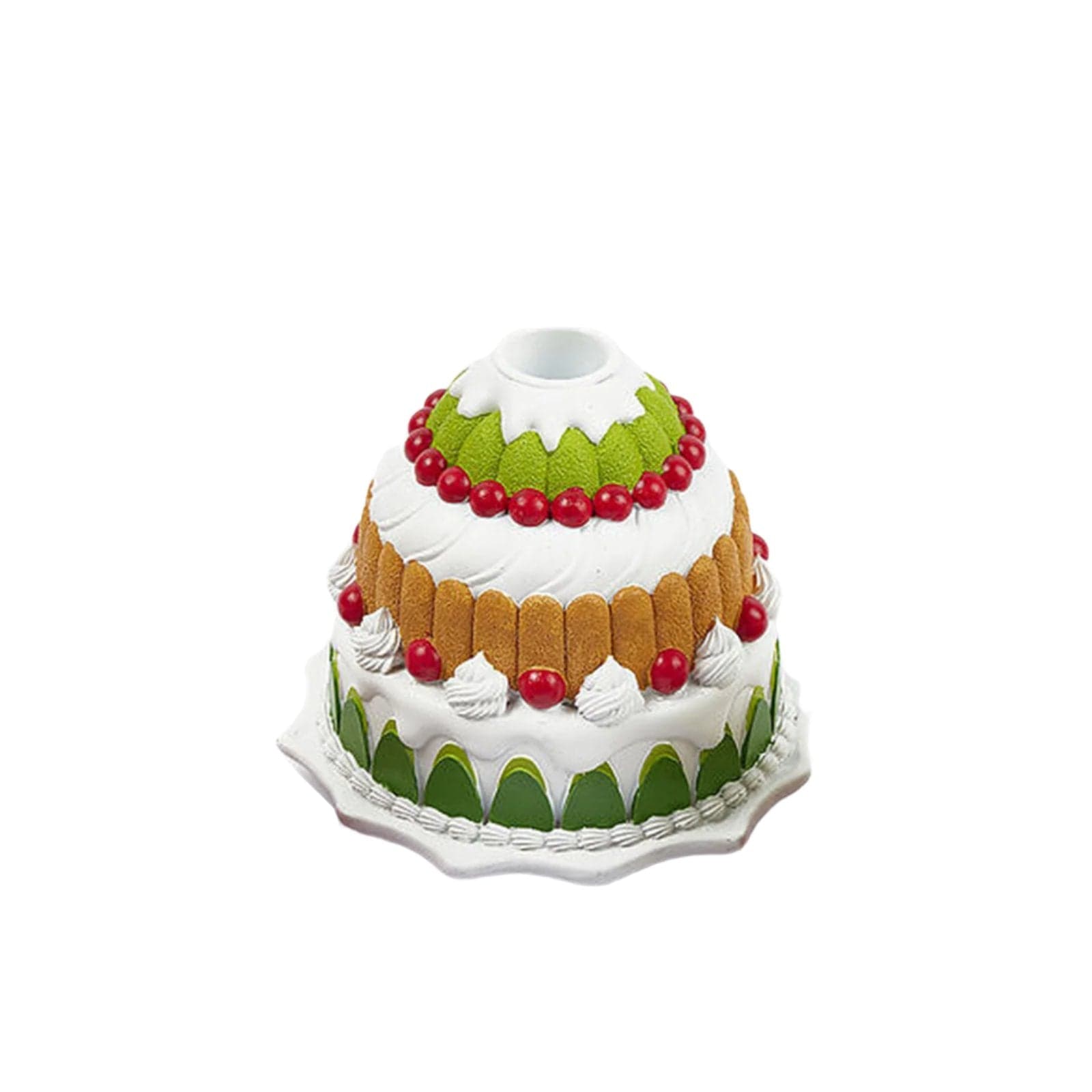 Porta Candela a forma di torta per tavolo di natale decorazione Natalizia da 10 cm - 2