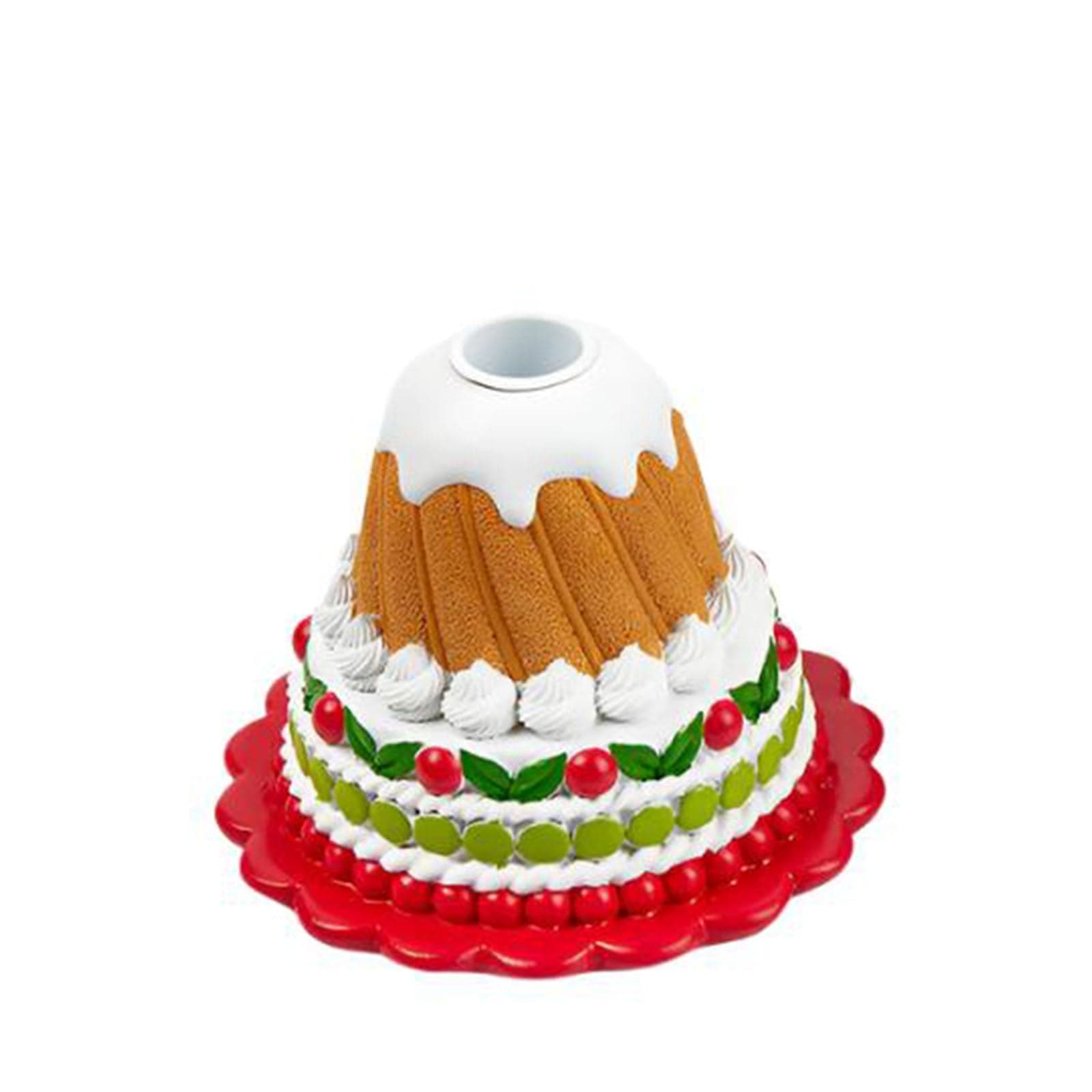 Porta Candela a forma di torta per tavolo di natale decorazione Natalizia da 10 cm - 5