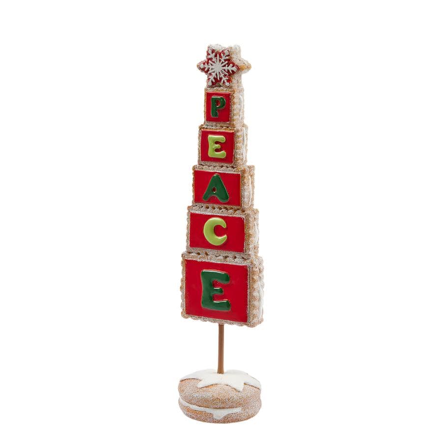 Albero decorativo con cubetti di pan di zenzero con scritta natalizia - 3