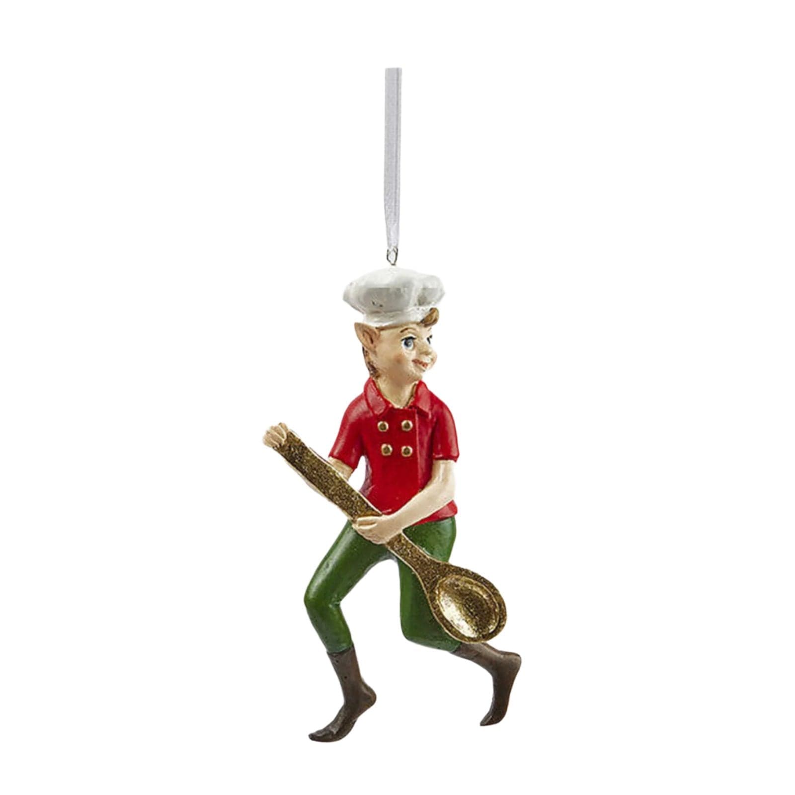 Pendaglio con elfo cuoco decorazione  per albero di Natale da 13 cm - 2