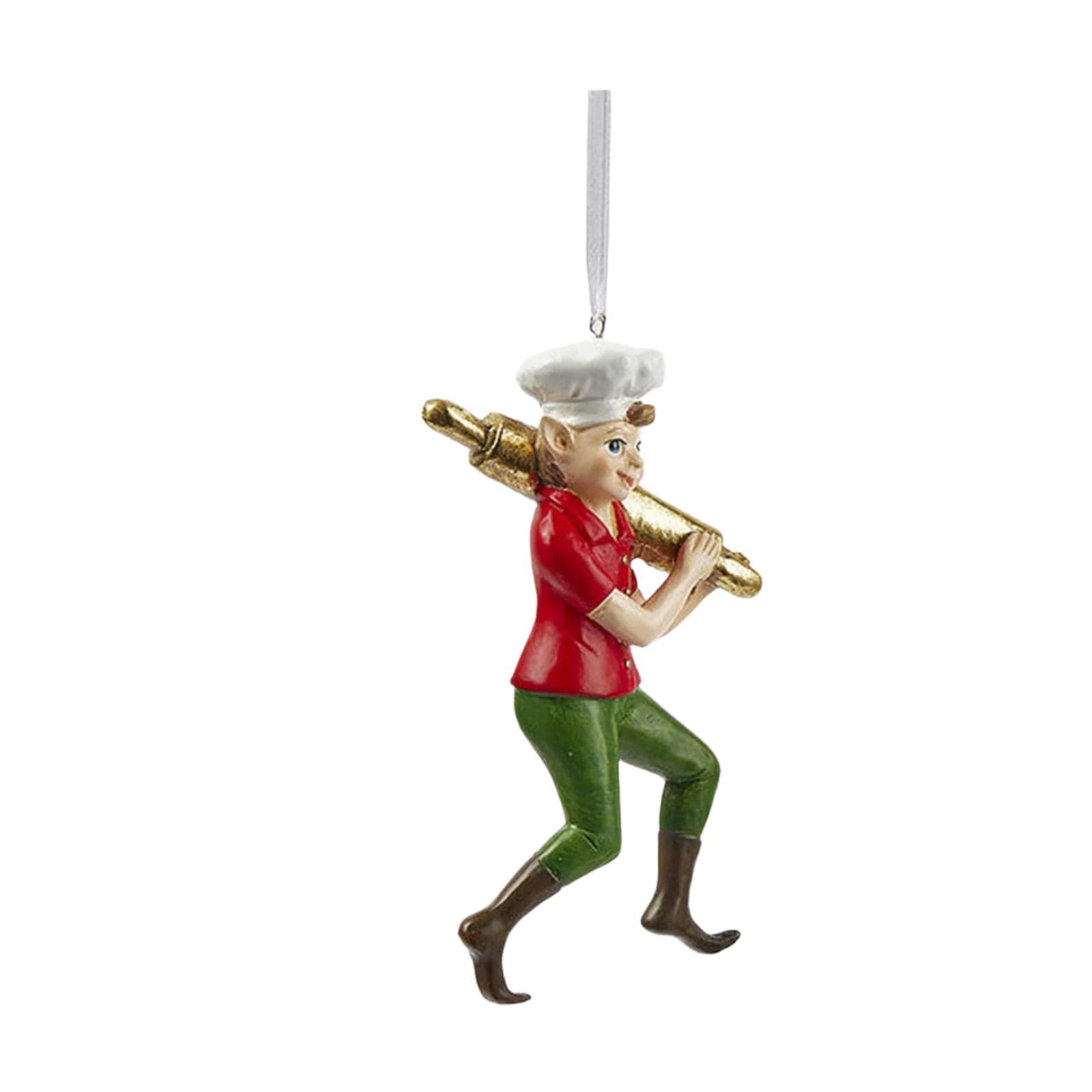 Pendaglio con elfo cuoco decorazione  per albero di Natale da 13 cm - 3