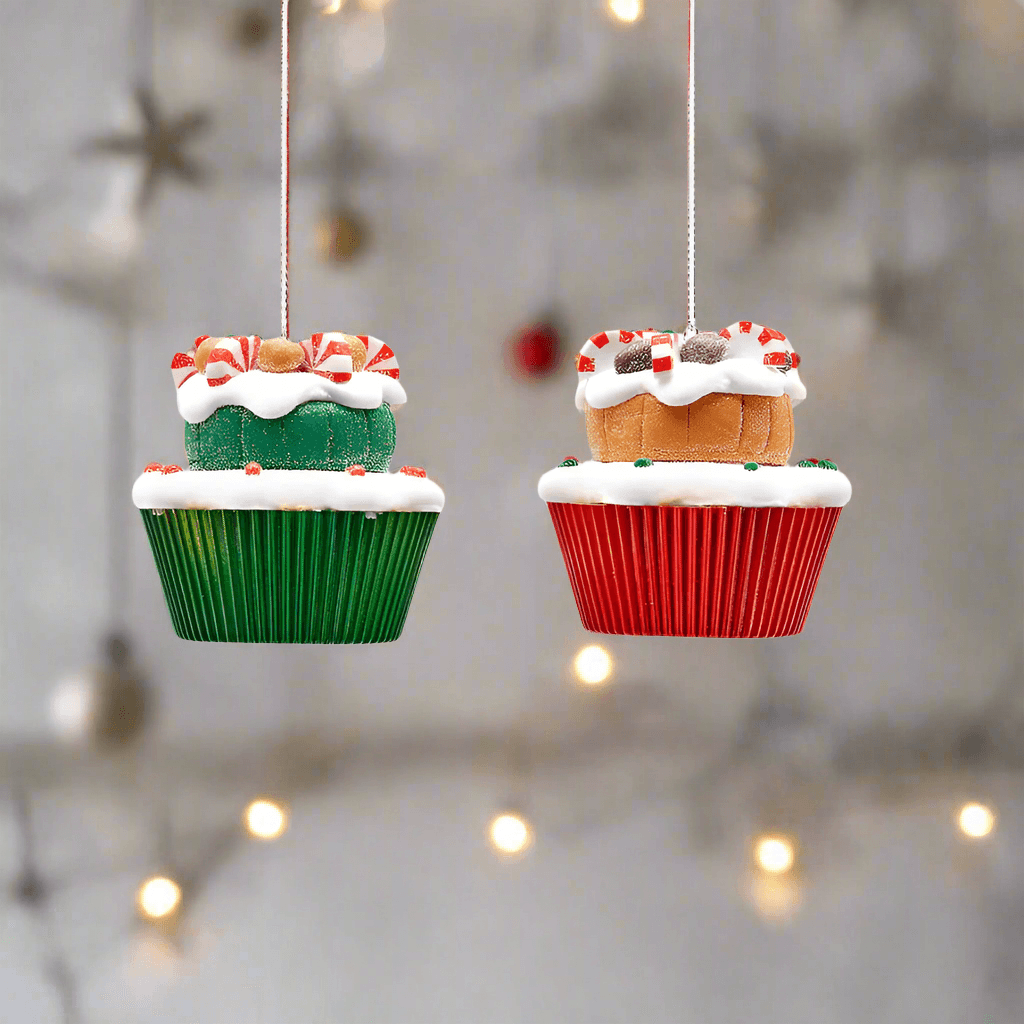 Pendaglio con cup cake per albero con decorazione natalizia da 6.5 cm - 4