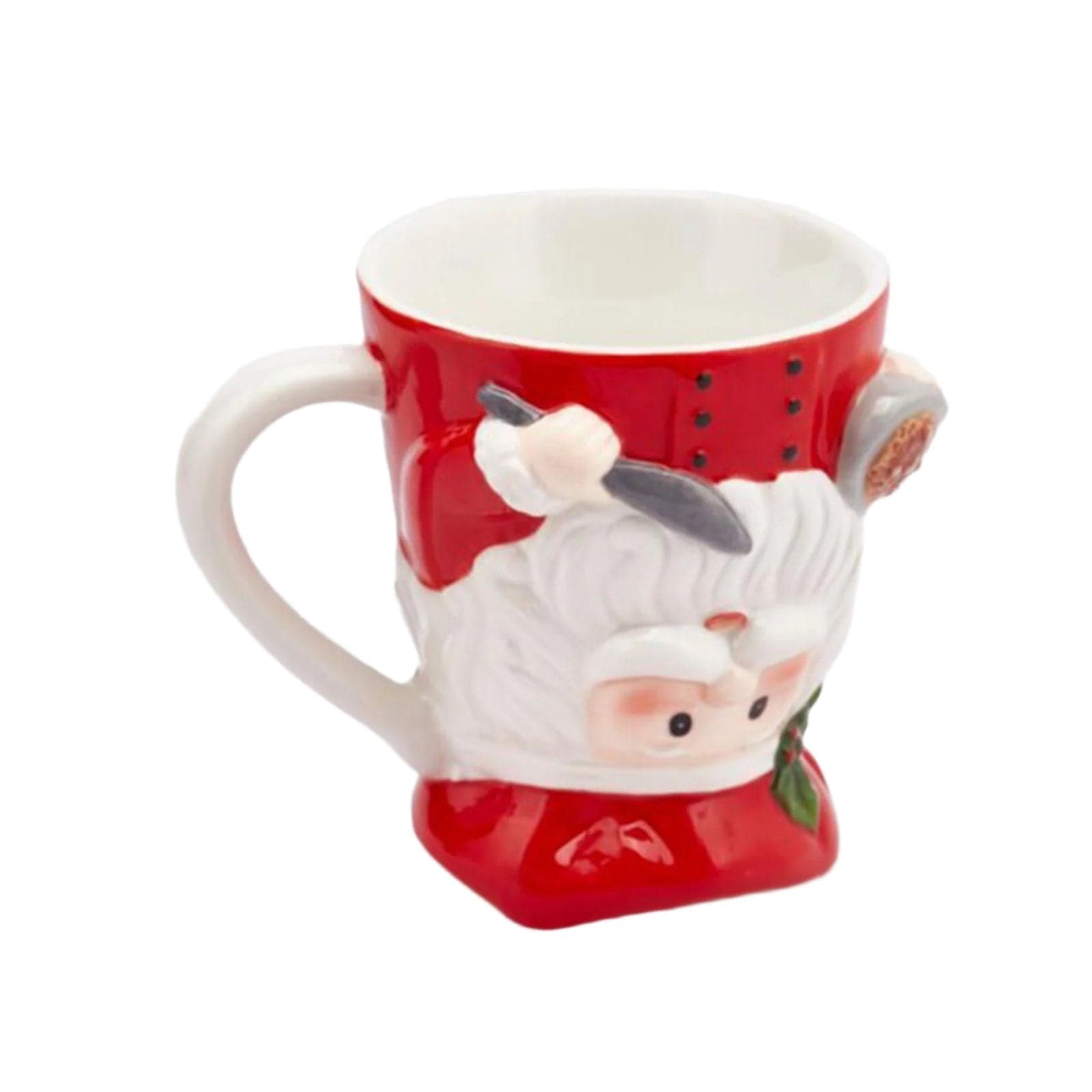 Tazza decorativa in ceramica decorazione natalizia h 12 cm - 2