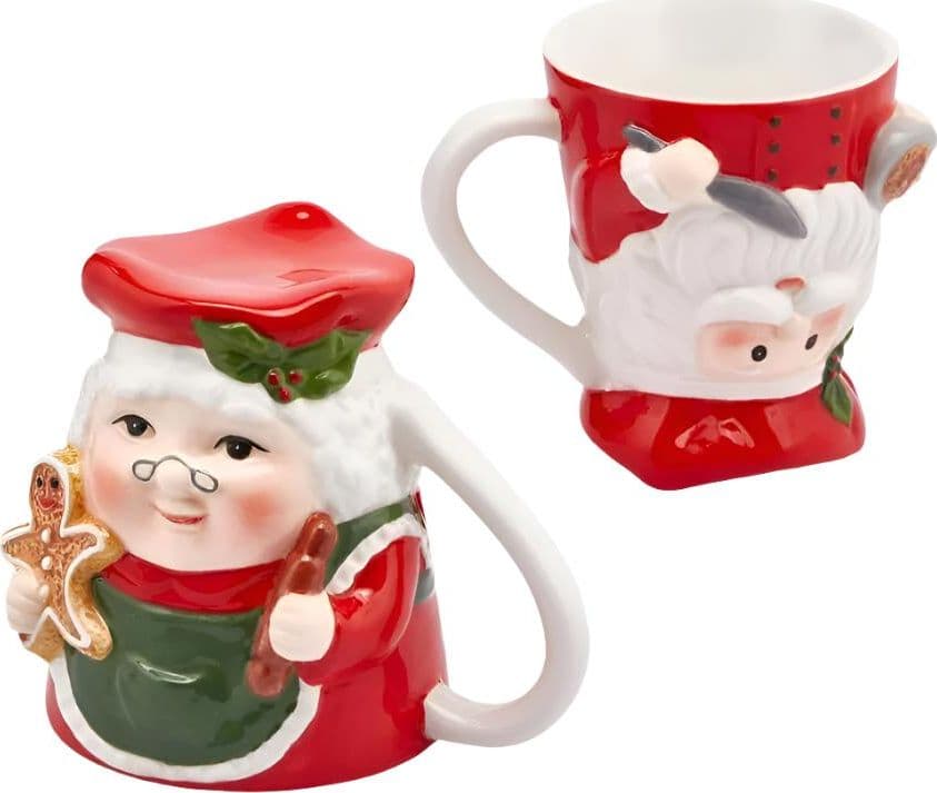 Tazza decorativa in ceramica decorazione natalizia h 12 cm - 3