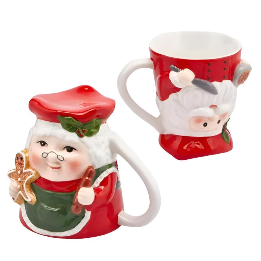 Tazza decorativa in ceramica decorazione natalizia h 12 cm - 3