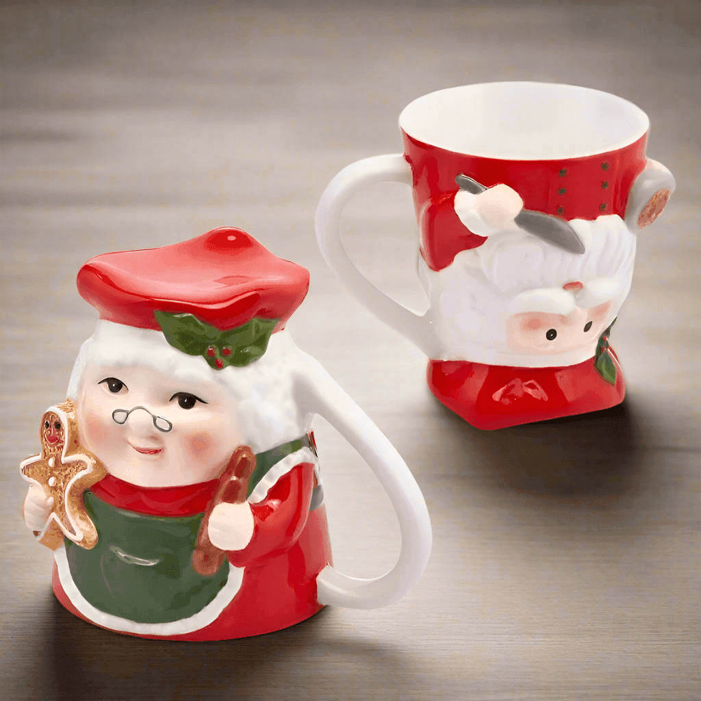 Tazza decorativa in ceramica decorazione natalizia h 12 cm - 4