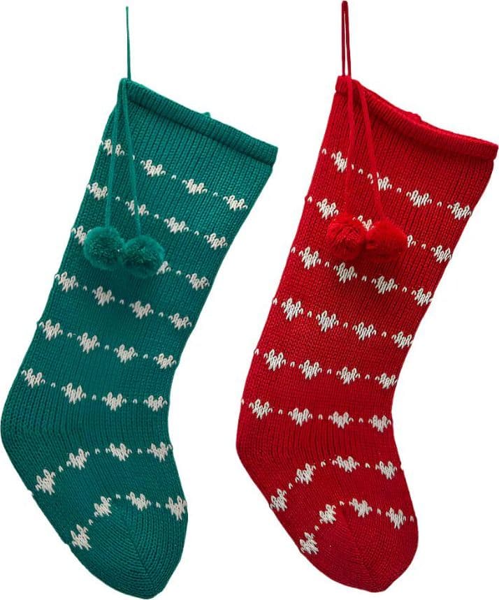 Calza dell' Epifania con cuoricini per albero di natale e camino, da 58 cm - 3