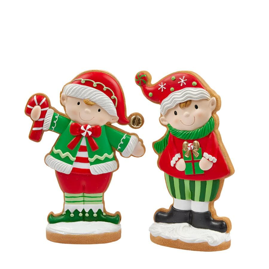 Statuetta decorativa elfo di Natale decorazione natalizia da 32 cm - 5