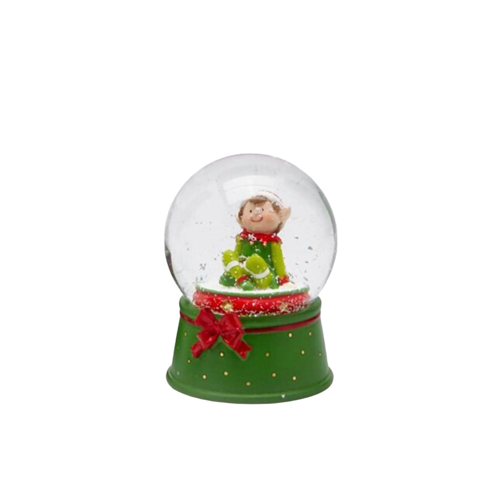 Ampolla con Renna e elfo in vetro decorazione natalizia da 9 cm - 2
