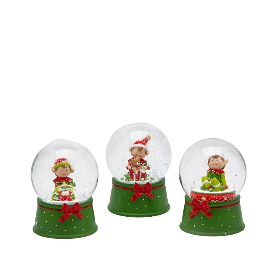 Ampolla con Renna e elfo in vetro decorazione natalizia da 9 cm - 6