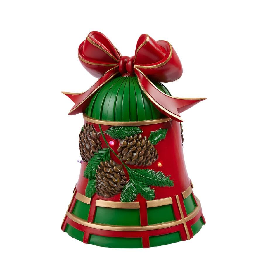 Campana decorata con Babbo in metallo con miniled per decorazioni natalizie - 2
