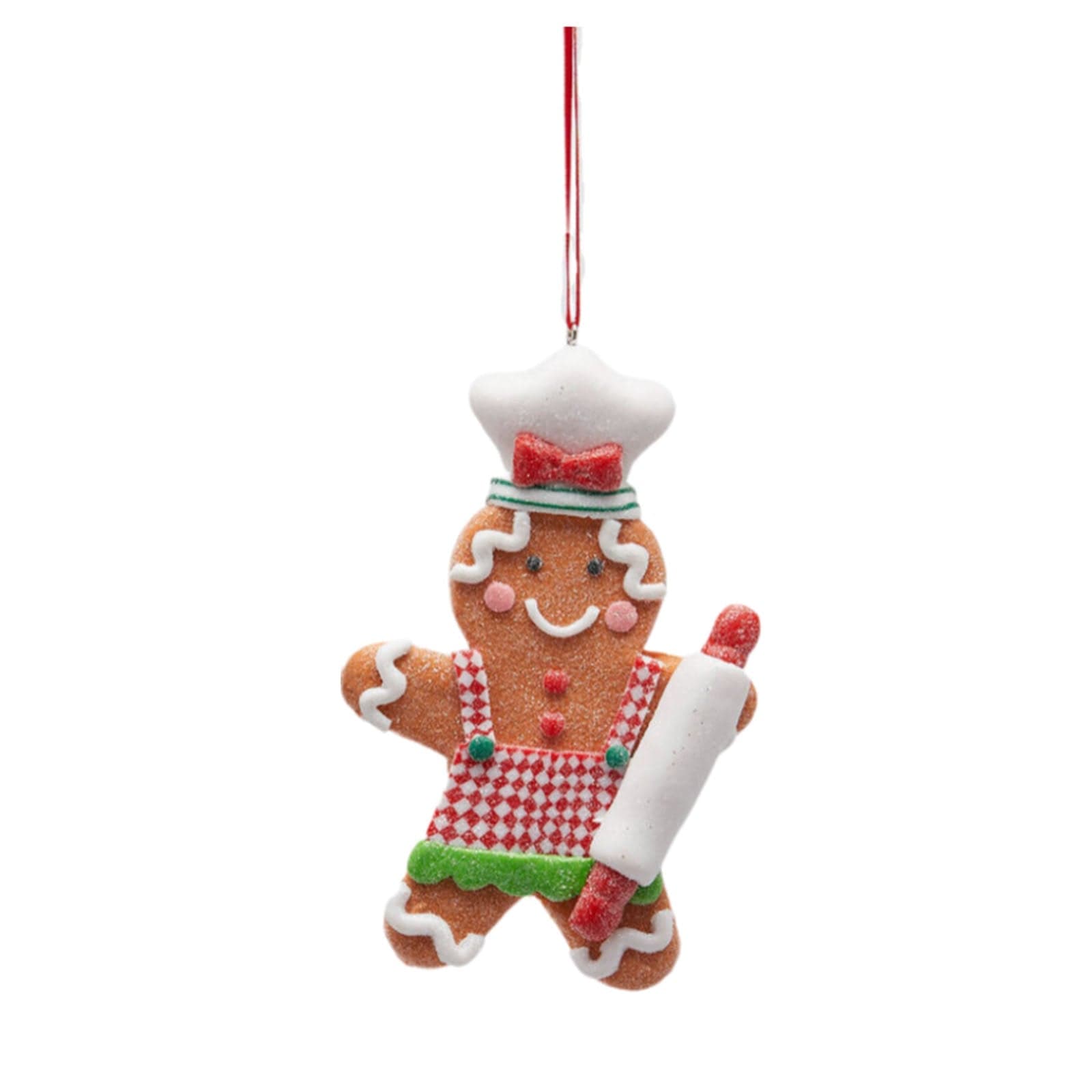 Pendaglio con omino di pan di zenzero cuoco per albero di Natale da 13 cm - 2