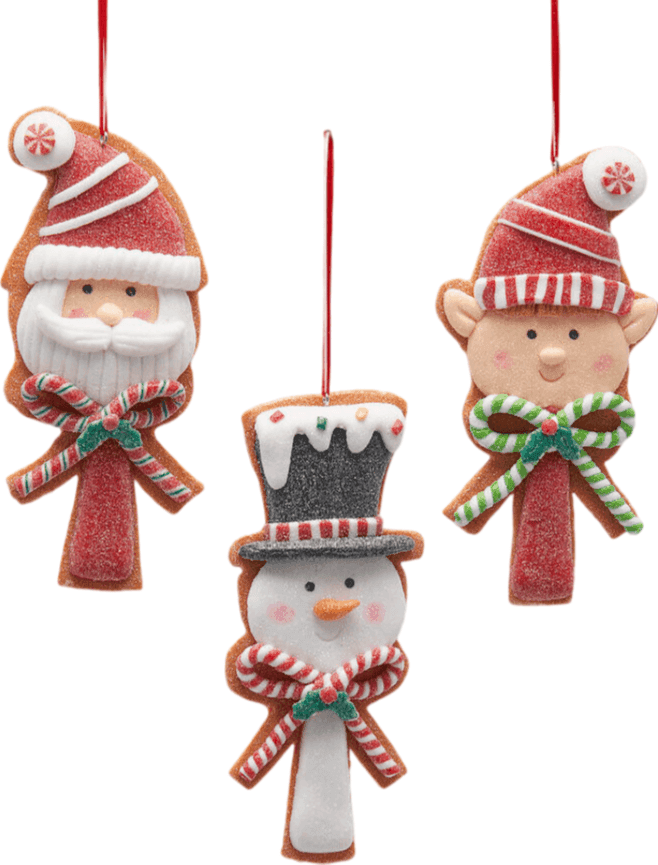 Pendaglio con figure di pan di zenzero per albero di Natale da 15 cm - 4