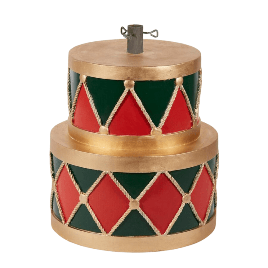Base per albero di Natale a forma di tamburo, decorazione per interno da h 49 cm - 3