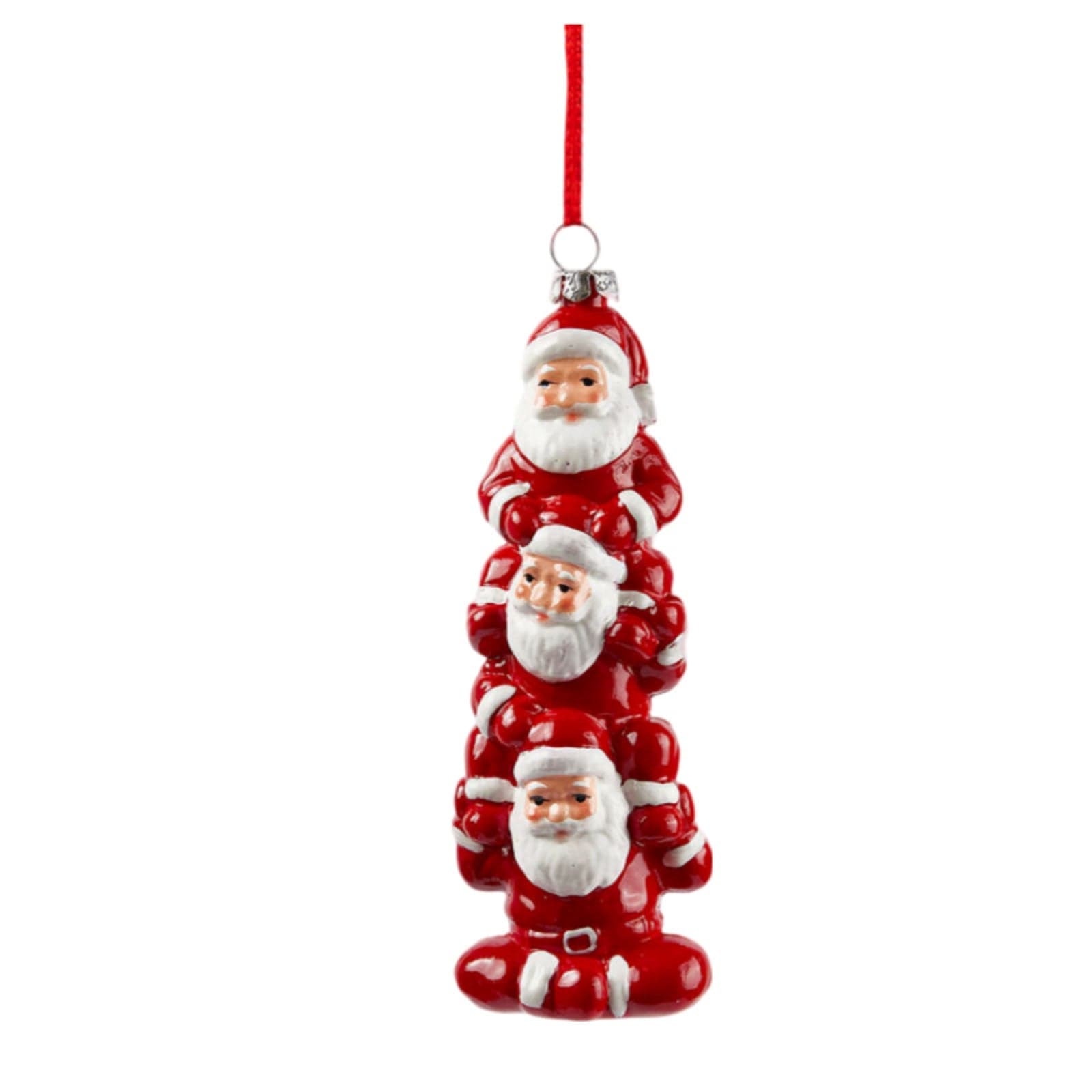 Pendaglio Babbo Natale e pupazzo di neve, decorazione natalizia da h 14,5 cm - 2