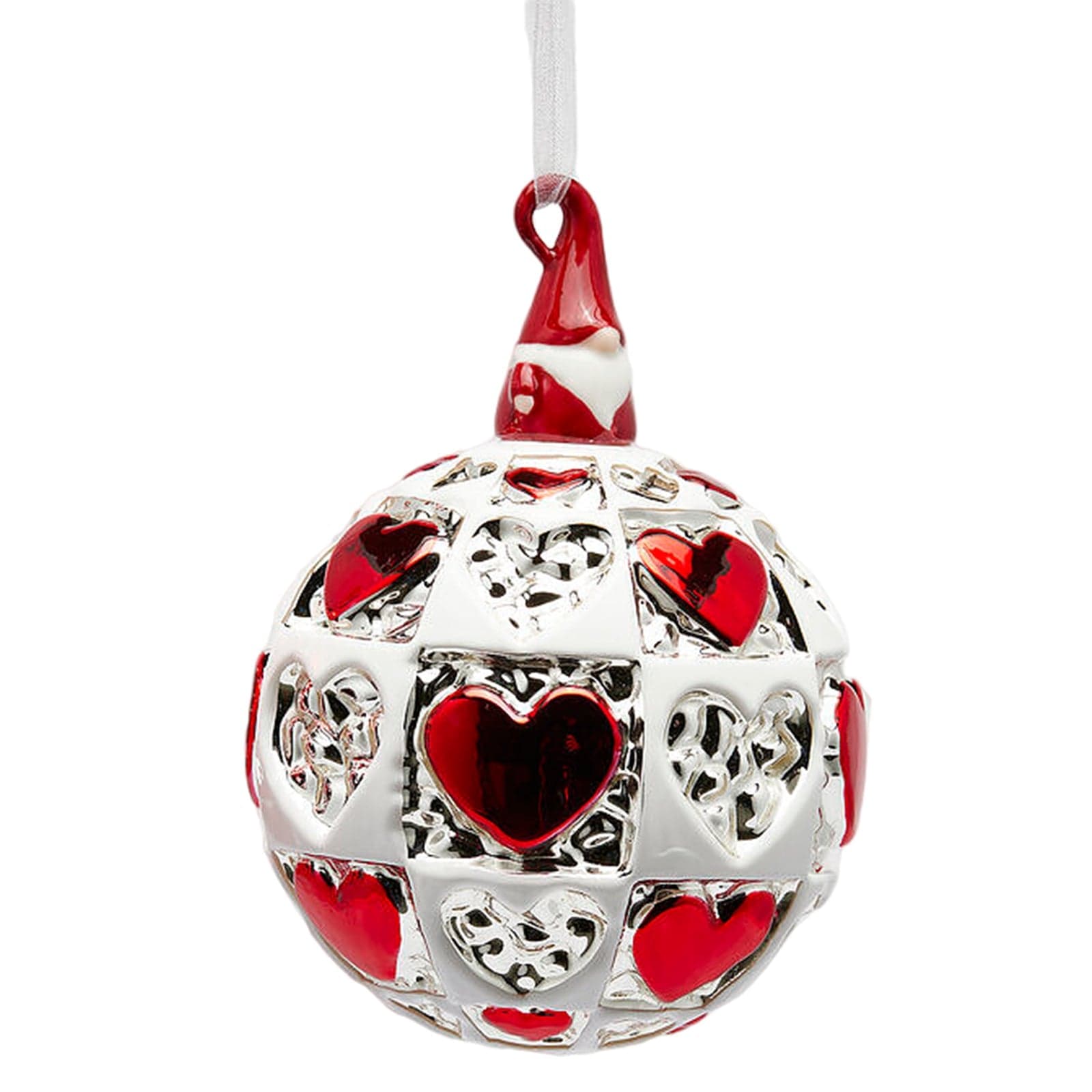 Pallina per albero di Natale "Decorazione Cuori" da 9 cm - 2