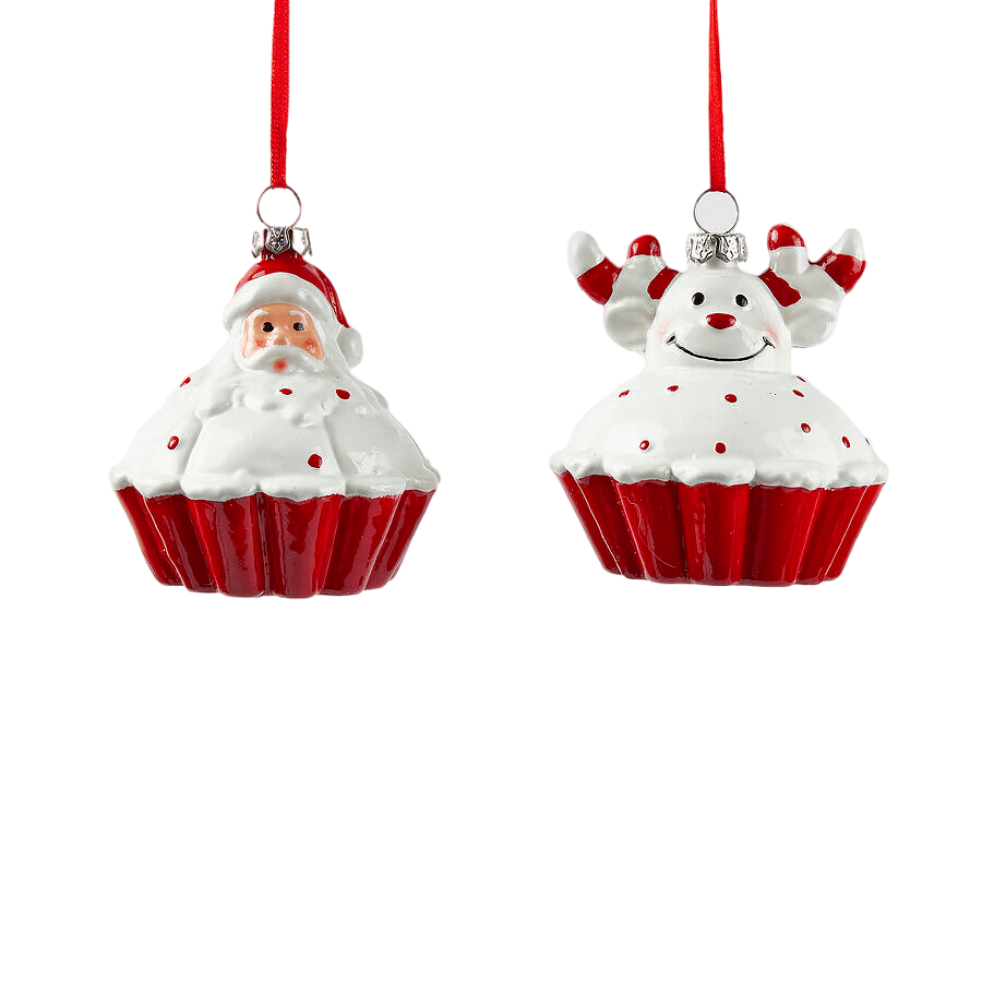 Pendaglio per albero di Natale "Cupcake" con 2 assortimenti da 8 x 7.5 cm - 3