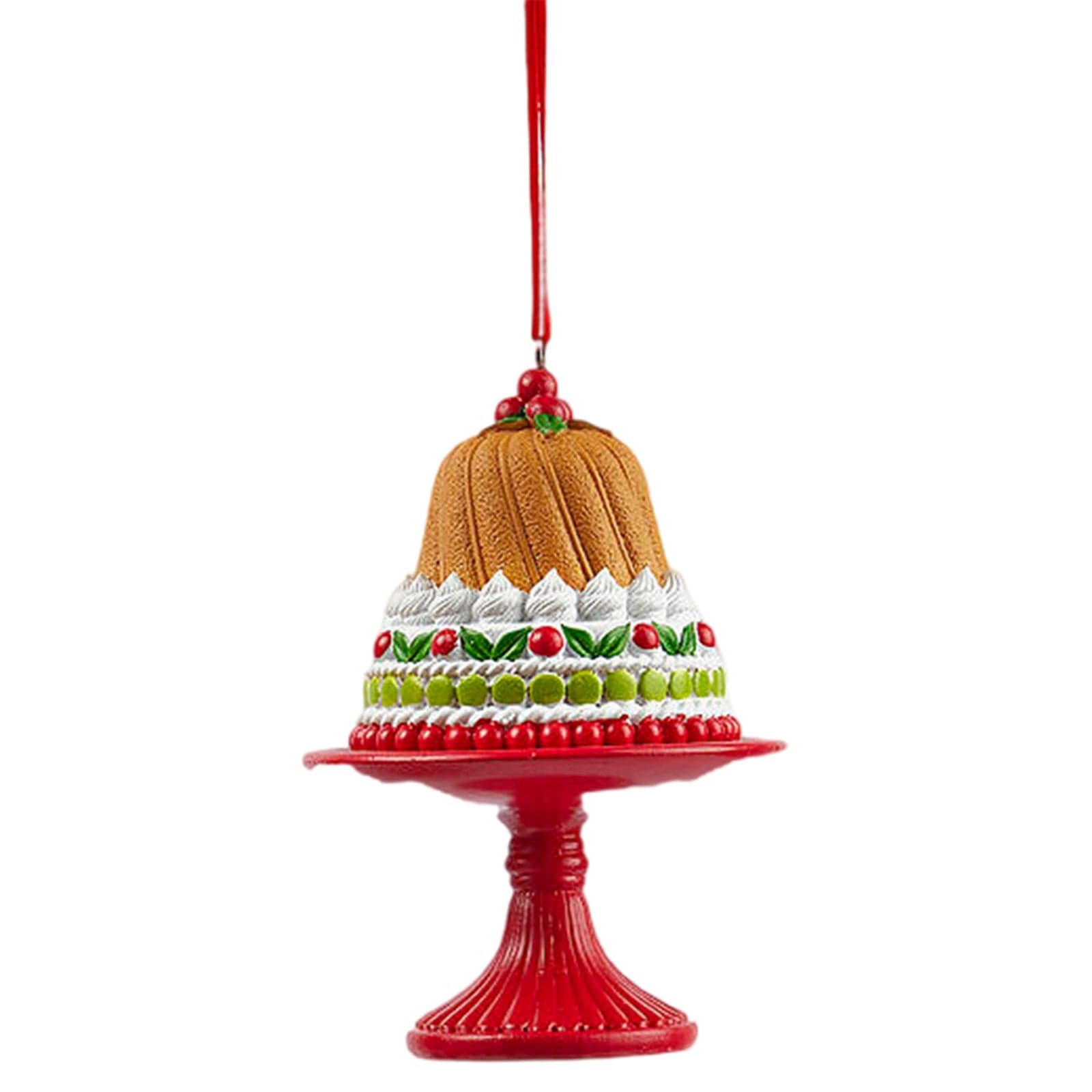 Pendaglio per albero di Natale "Torta" verde e rosso da 11,5 cm - 3