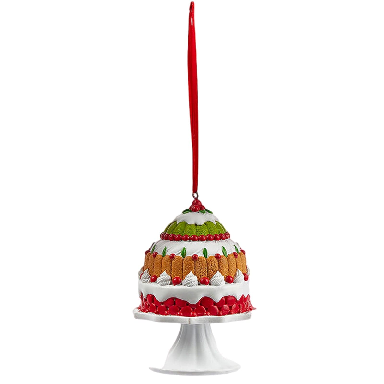 Pendaglio per albero di Natale "Torta" verde e rosso da 11,5 cm - 4
