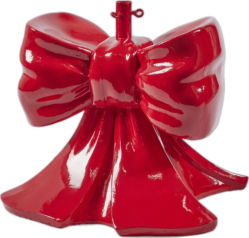 Base per albero di Natale a forma di Fiocco, colore Rosso e Bianco - 2