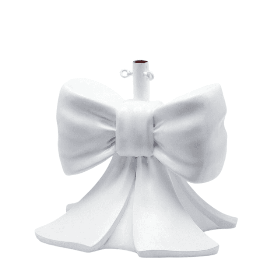 Base per albero di Natale a forma di Fiocco, colore Rosso e Bianco - 4