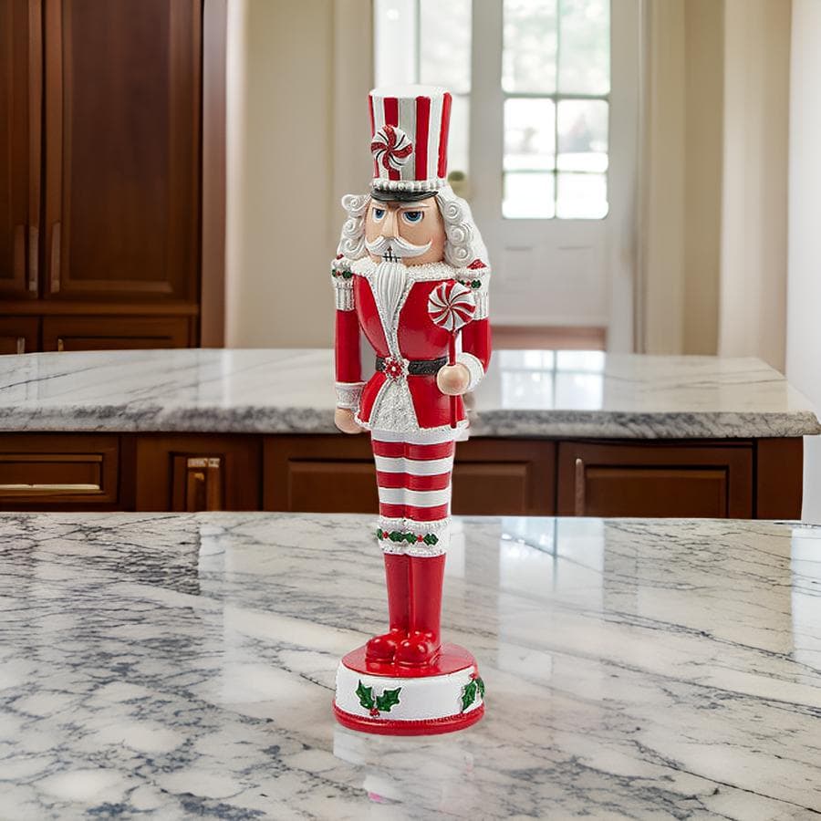 Statuetta di Soldatino verde e rosso, decorazione natalizia da 33 cm - 2