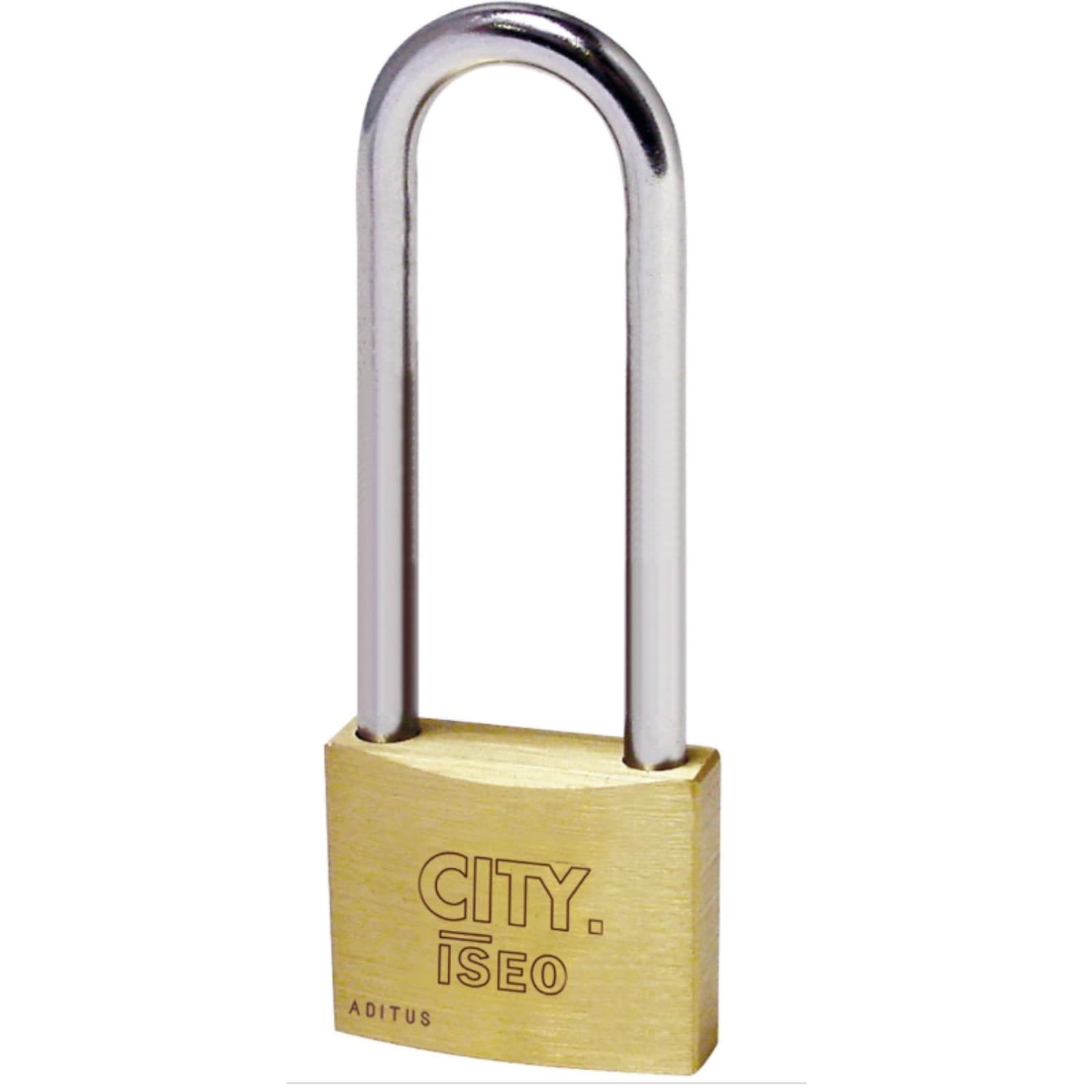 Lucchetto rettangolare in ottone con arco cromato lungo - 2