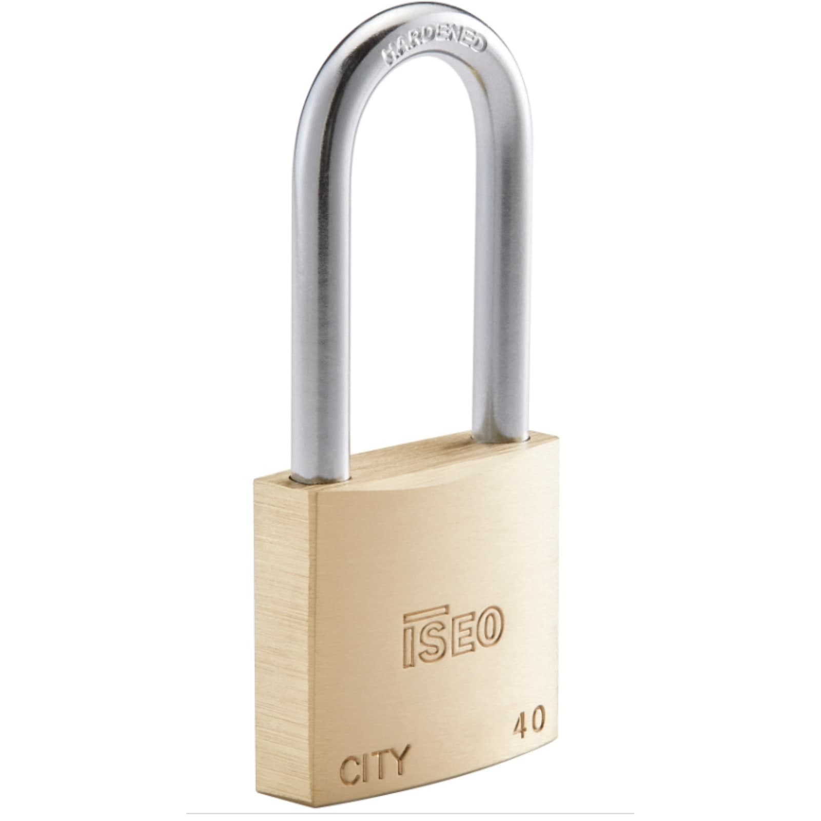Lucchetto rettangolare in ottone con arco cromato lungo - 3