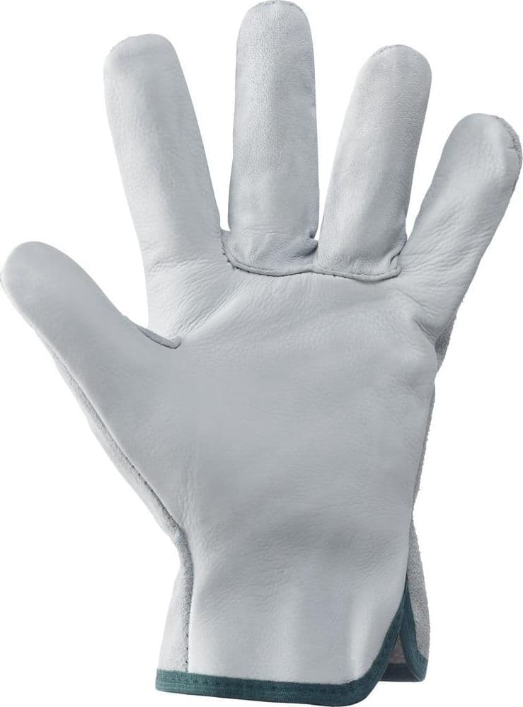 Guanti da lavoro anti-usura in fiore di pelle bovina bianco per giardino ed edilizia - 2