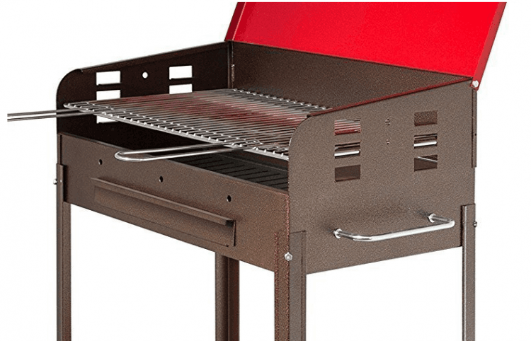 Barbecue a carbone "Vanessa" fornello con tappo e ruote, griglia regolabile Made in Italy - 3