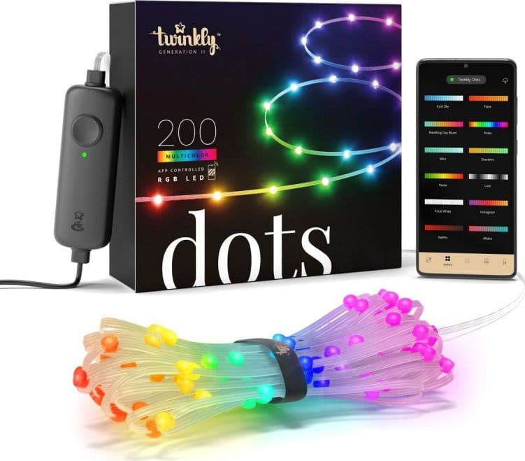 Catena luminosa Twinkly Dots a led RGB + Luce Calda decorazione natalizia - 4