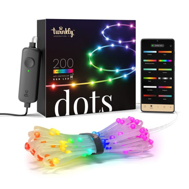 Catena luminosa Twinkly Dots a led RGB + Luce Calda decorazione natalizia - 4