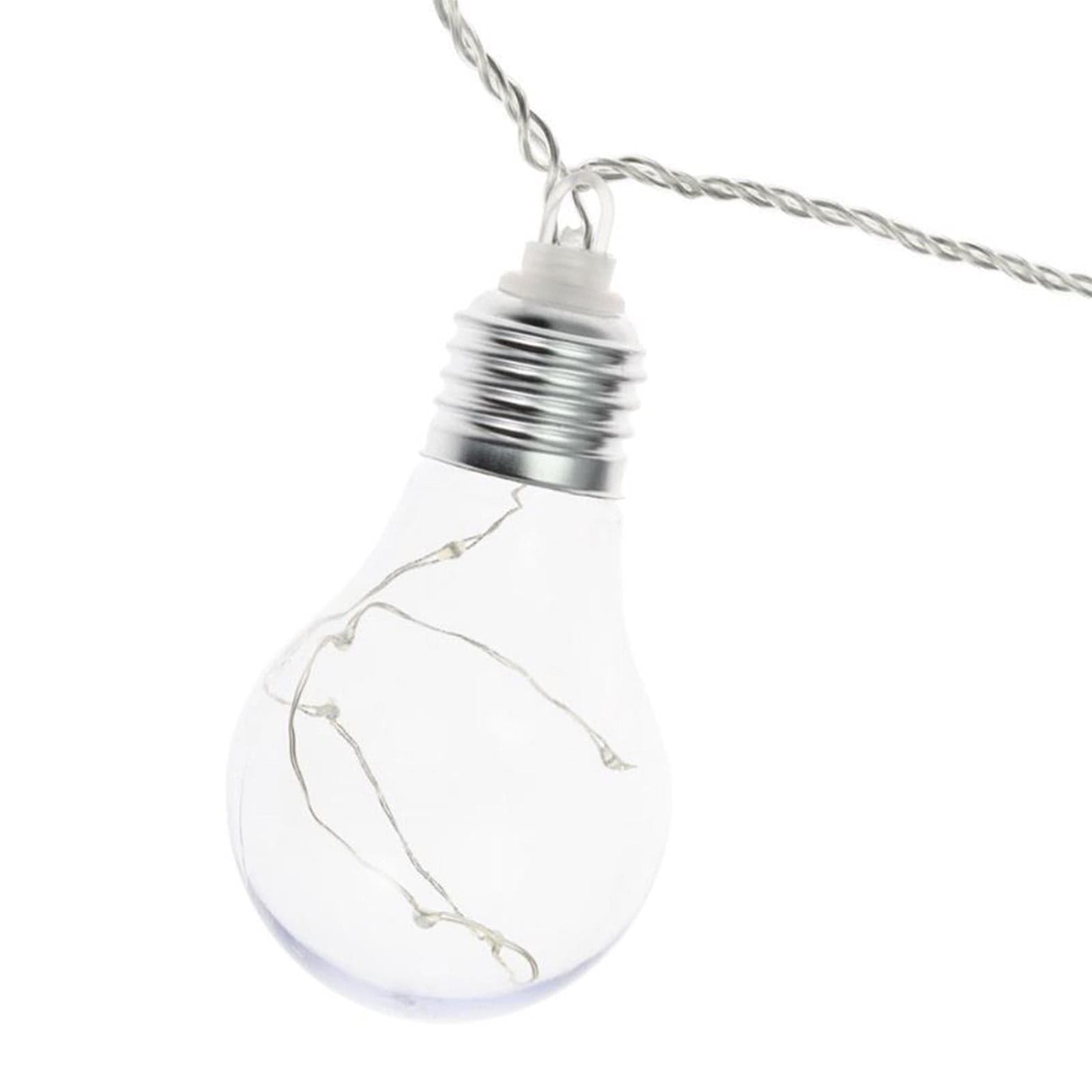 Catena luminosa con 10 lampade microled in filo metallico decorazioni natalizie da esterno - 5