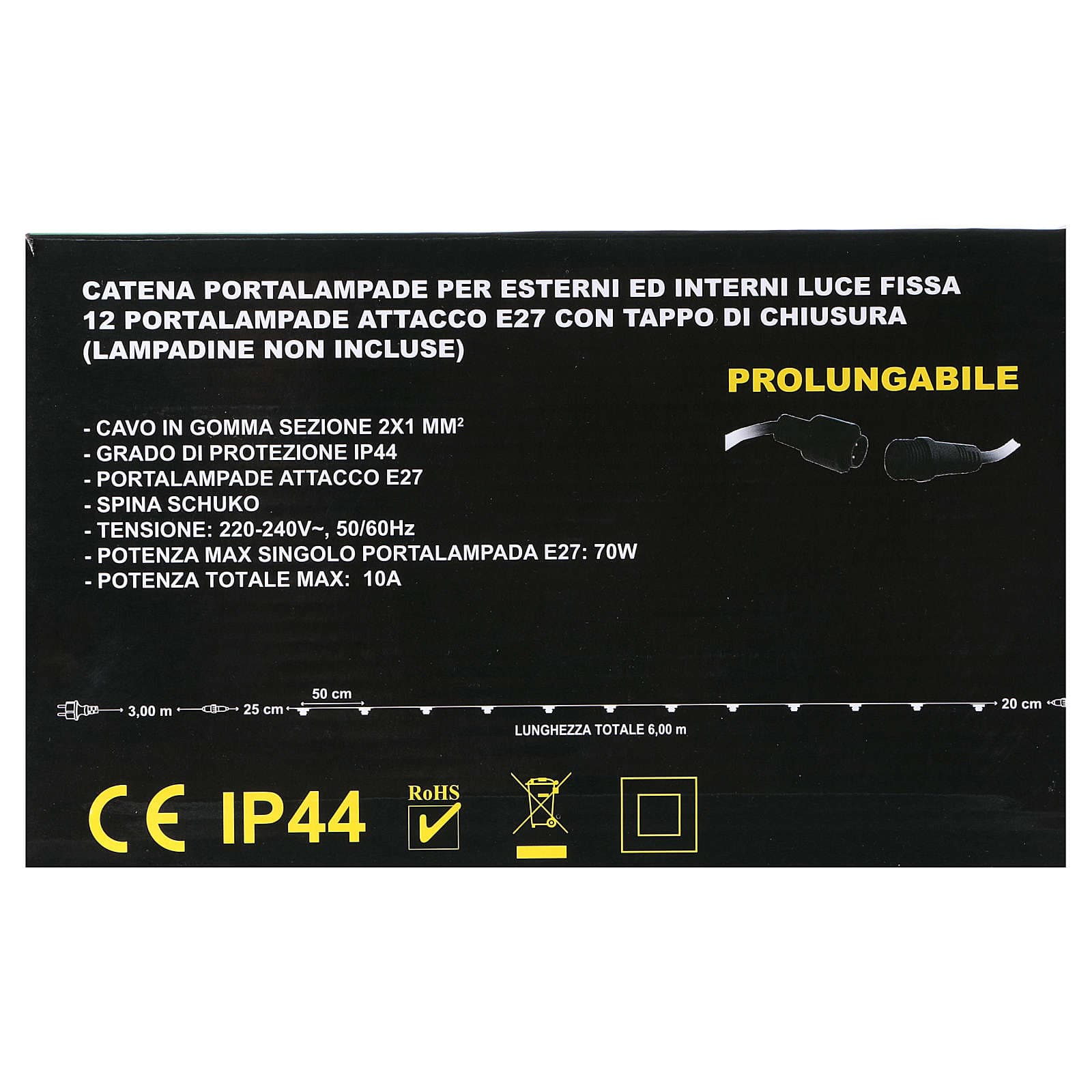 Catena portalampade prolungabile per lampade a led uno interno ed esterno - 5