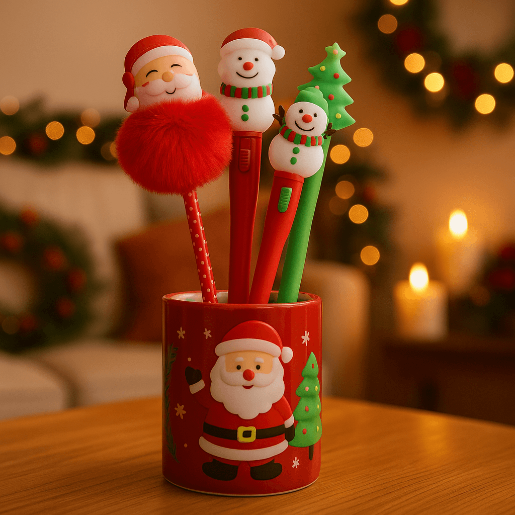 Penna a sfera di natale con luce per decorazioni natalizie - 4