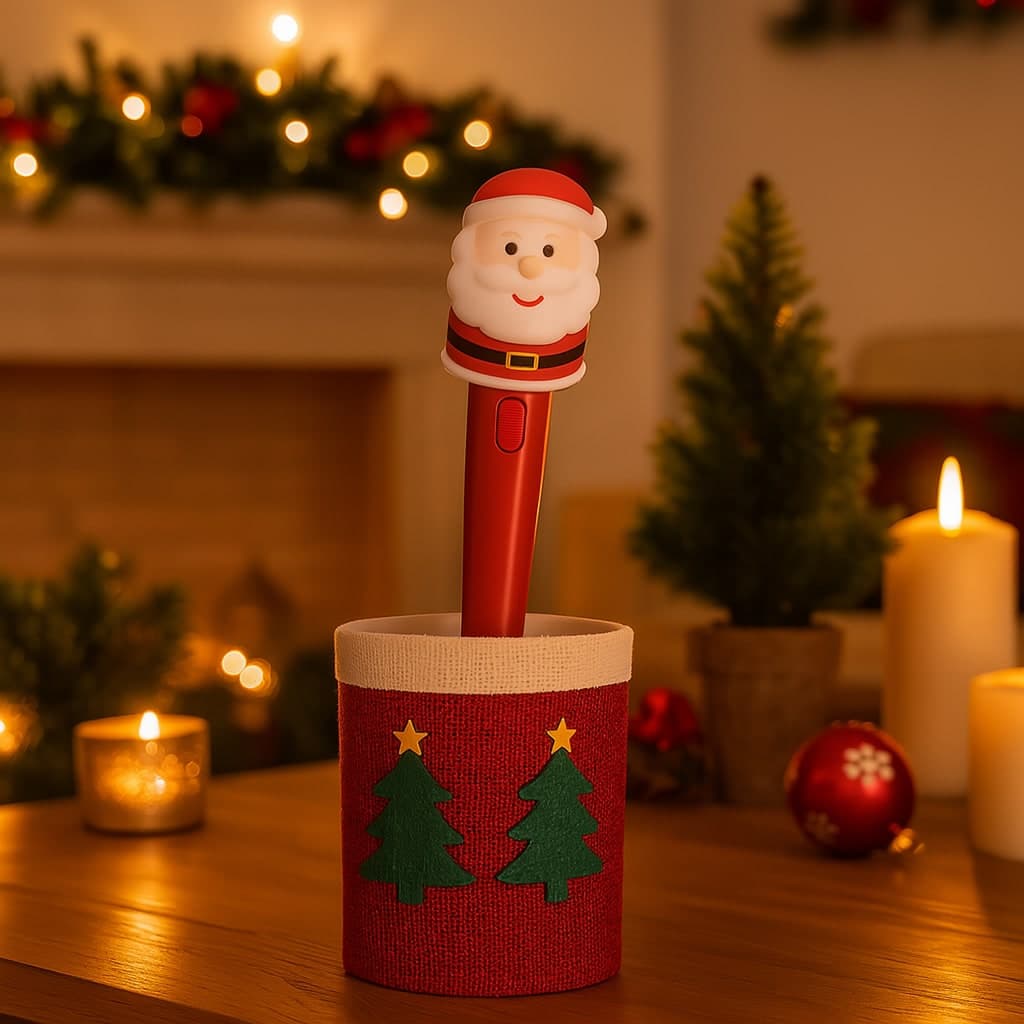 Penna a sfera di natale con luce per decorazioni natalizie - 5